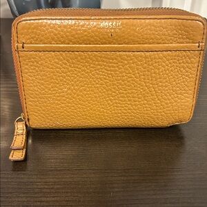 Fossil Brown Textured Leather Wallet